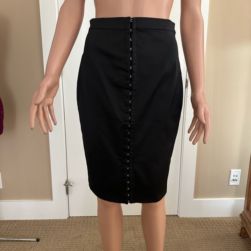 Murmur Black Skirt, front closure and Back Lace up Design, size 40, size 8 US